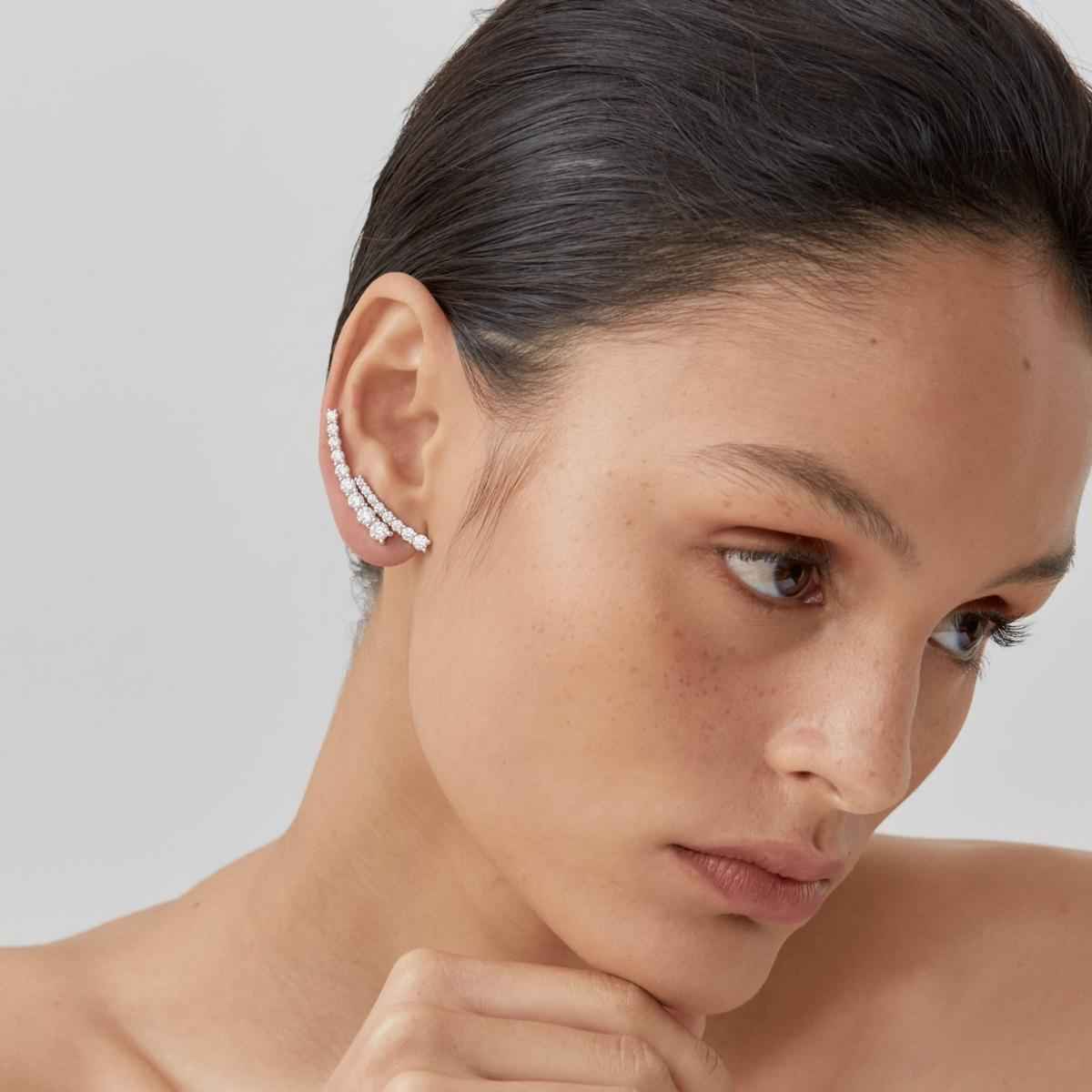 DASHA Large Diamond Ear Cuff Single