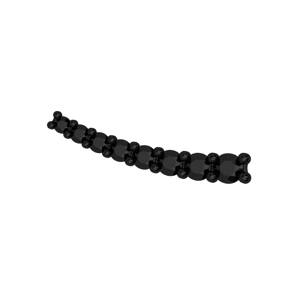 DASHA Medium Black Diamond Ear Cuff Single