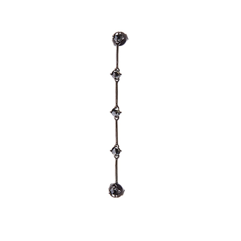 NATALIA Black Diamond Double Stud Earring Single