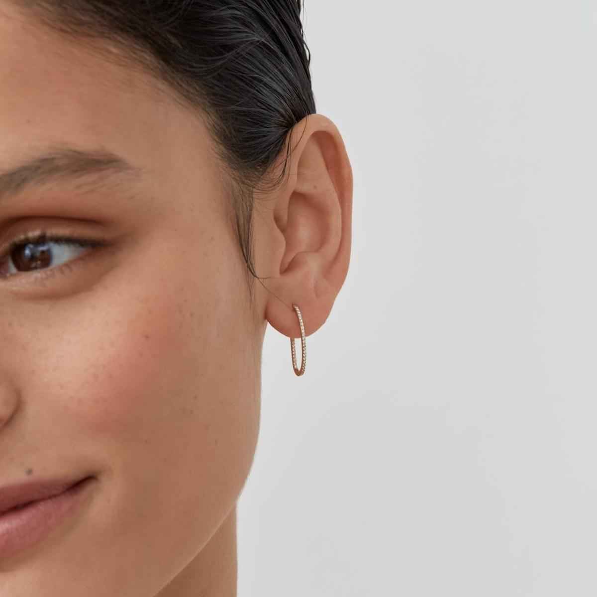 HOOP Diamond Earrings Small Pair