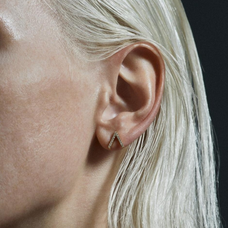 ID Initial Diamond Stud Earring Single