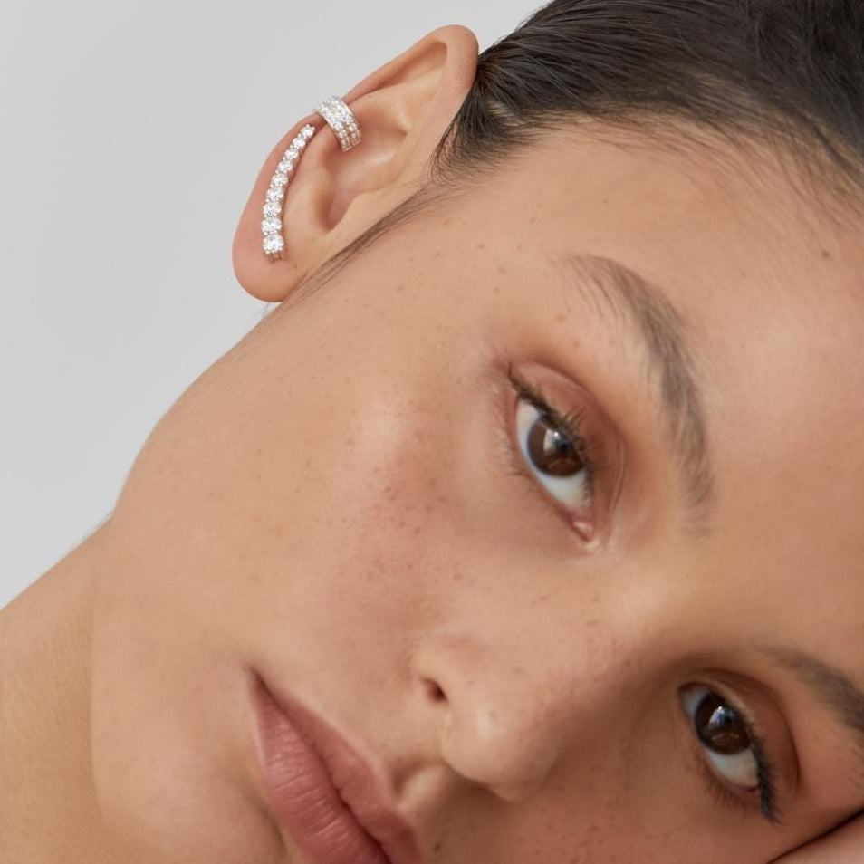 IRINA Double Row Diamond Ear Cuff Single