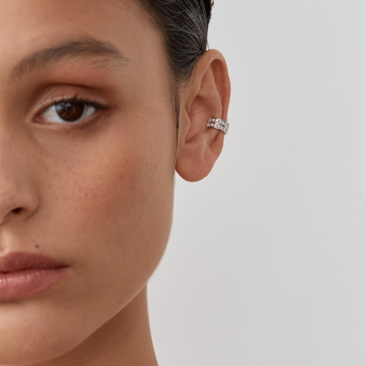 IRINA Double Row Diamond Ear Cuff Single
