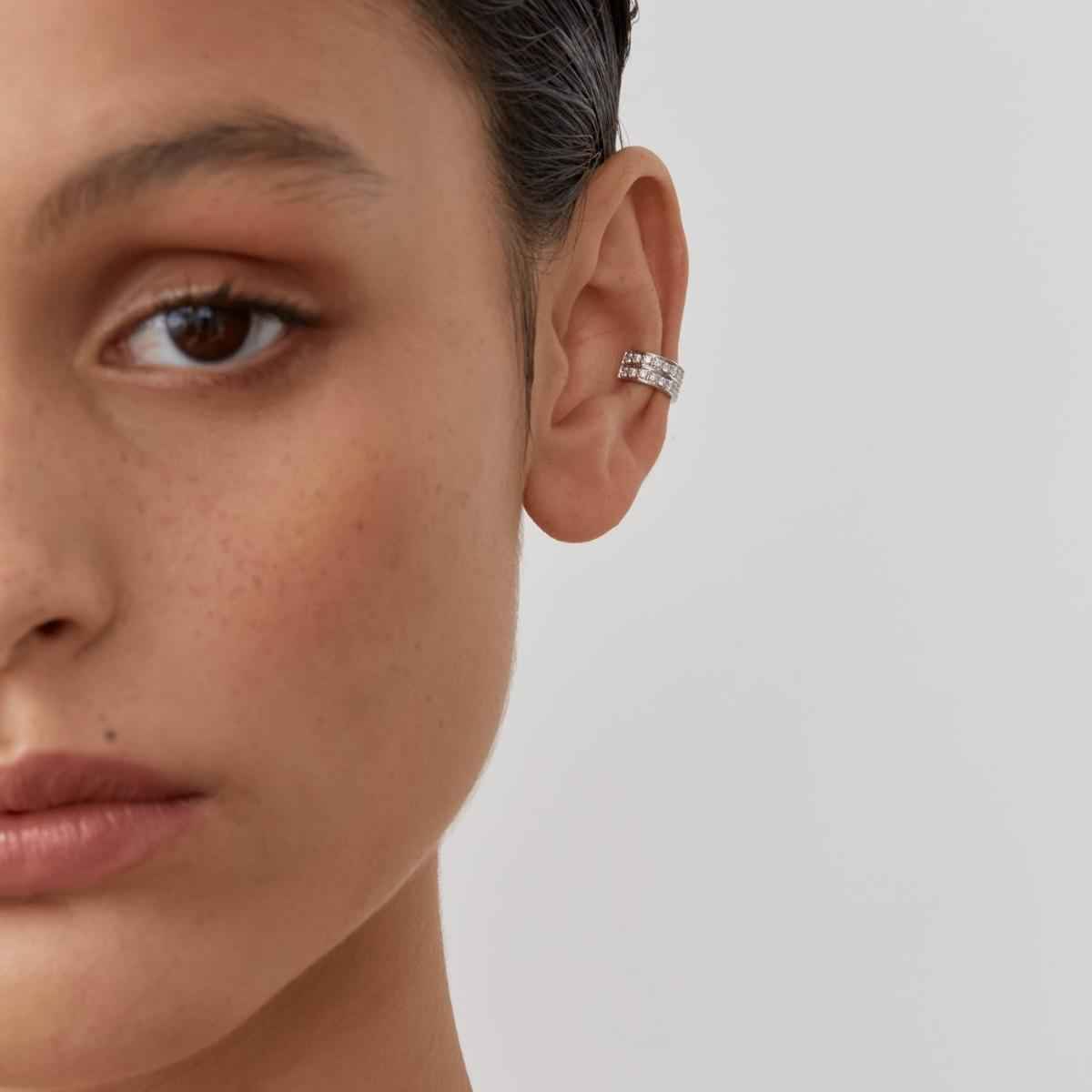 IRINA Double Row Diamond Ear Cuff Single