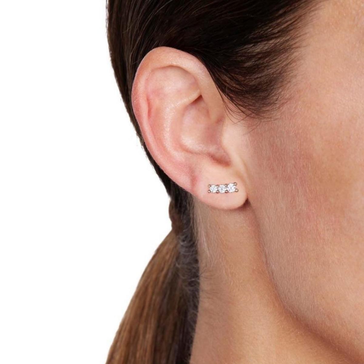 LARA Multiwear Black Diamond Stud Earring Single