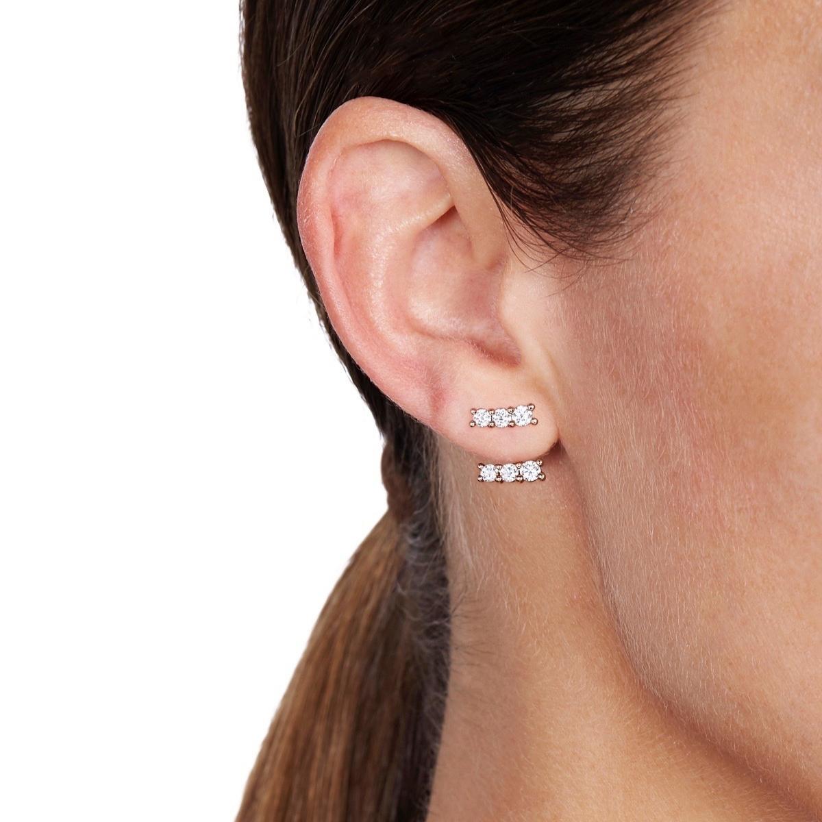 LARA Multiwear Black Diamond Stud Earring Single