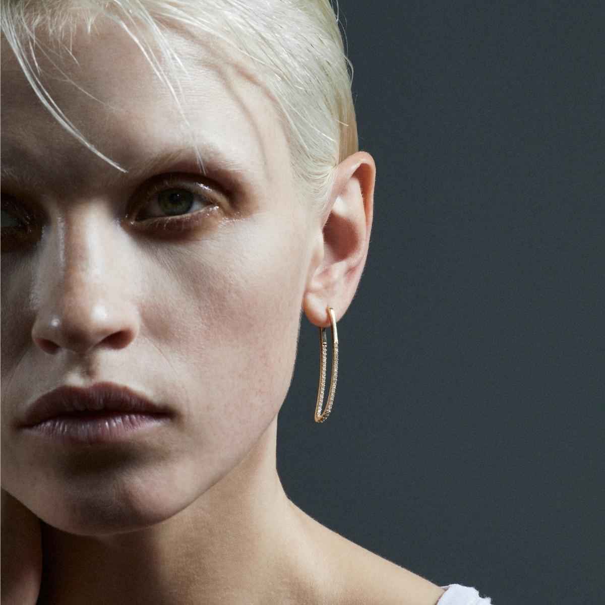LUNA Diamond Hoop Earrings Pair