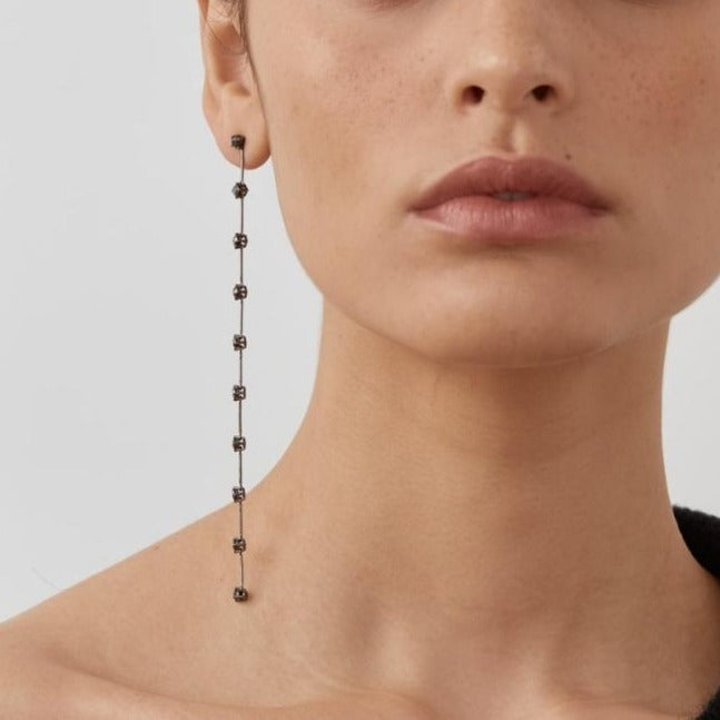 NATALIA Black Diamond Drop Earring Single
