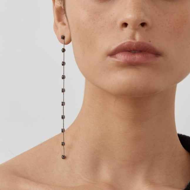 NATALIA Black Diamond Drop Earring Single