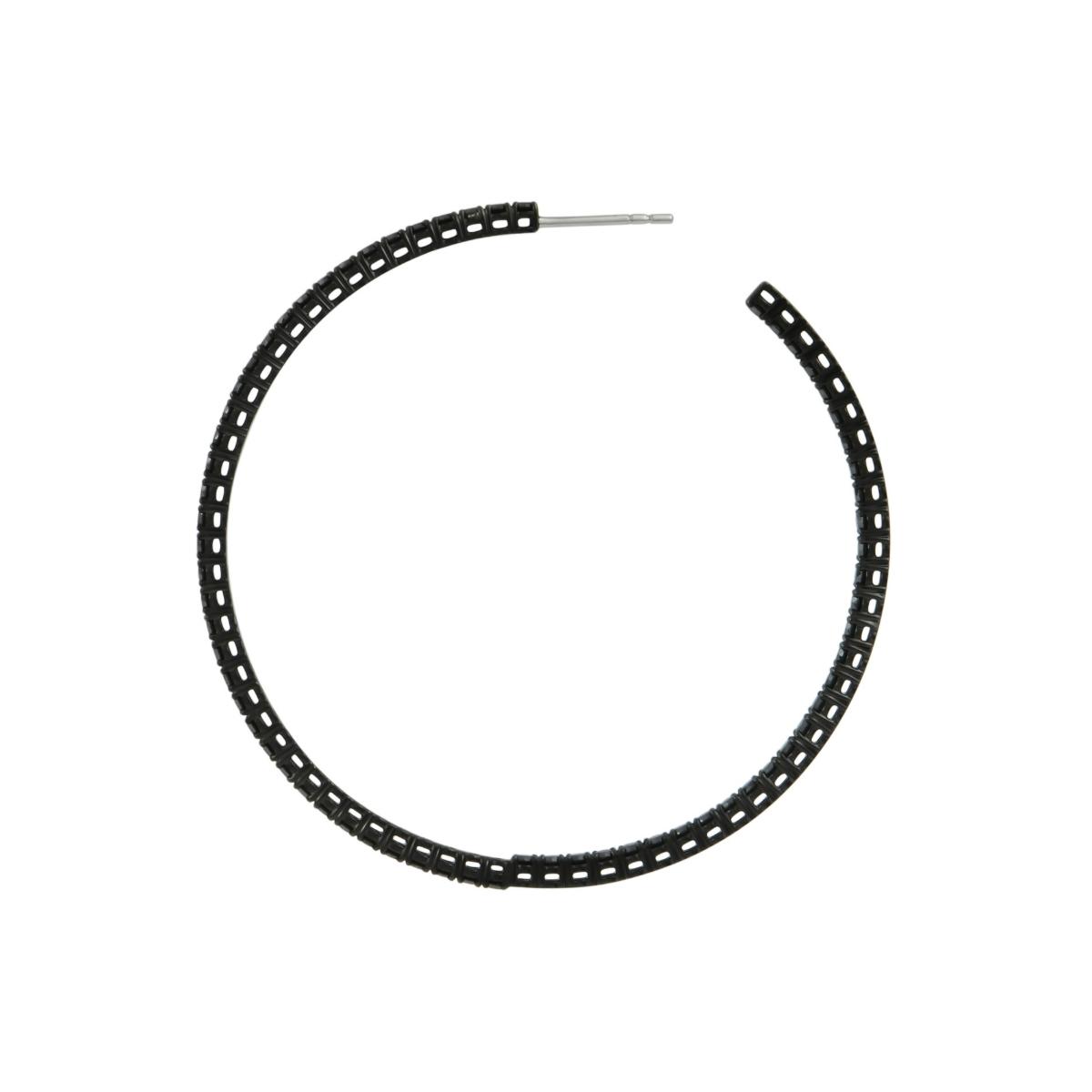 RIVIERA Black Diamond Hoop Earrings Pair