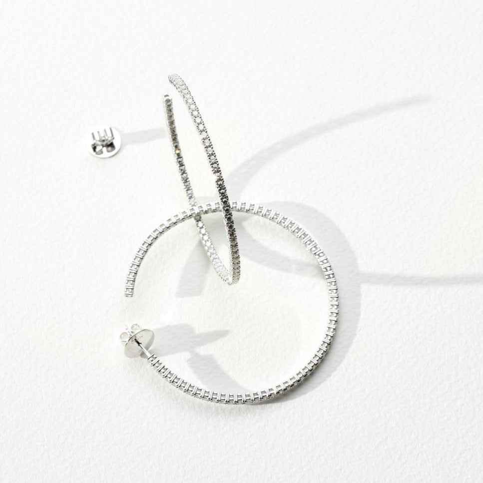 RIVIERA Diamond Hoop Earrings Pair