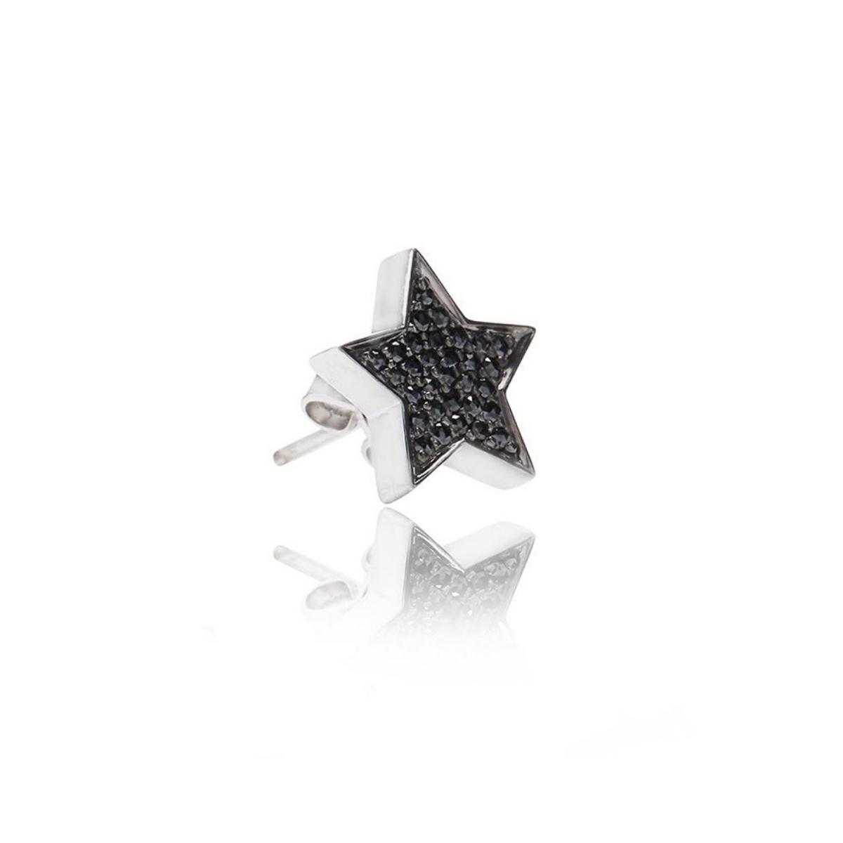 STASIA Star Black Diamond Stud Earring Single