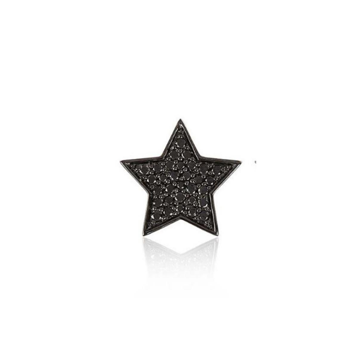 STASIA Star Black Diamond Stud Earring Single