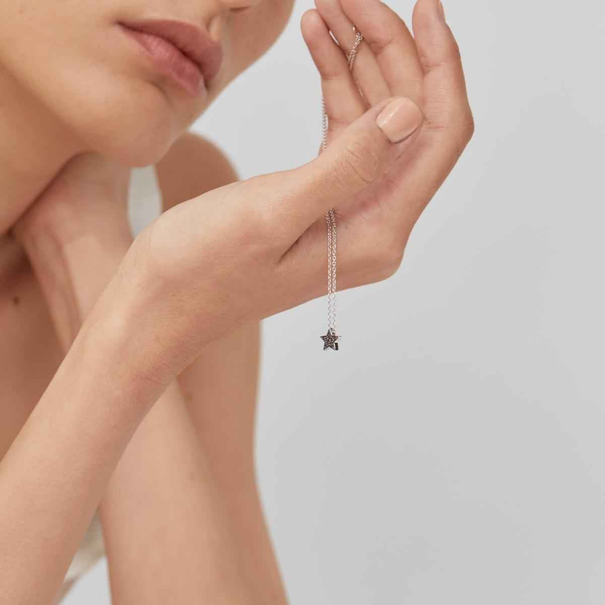 STASIA Star Mini Black Diamond Necklace