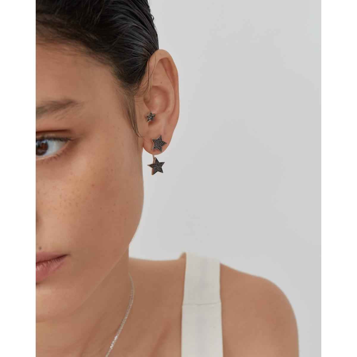 STASIA Multiwear Black Diamond Drop Earring Single