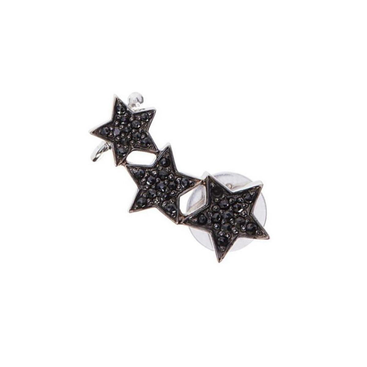 STASIA Triple Star Black Diamond Ear Cuff Single
