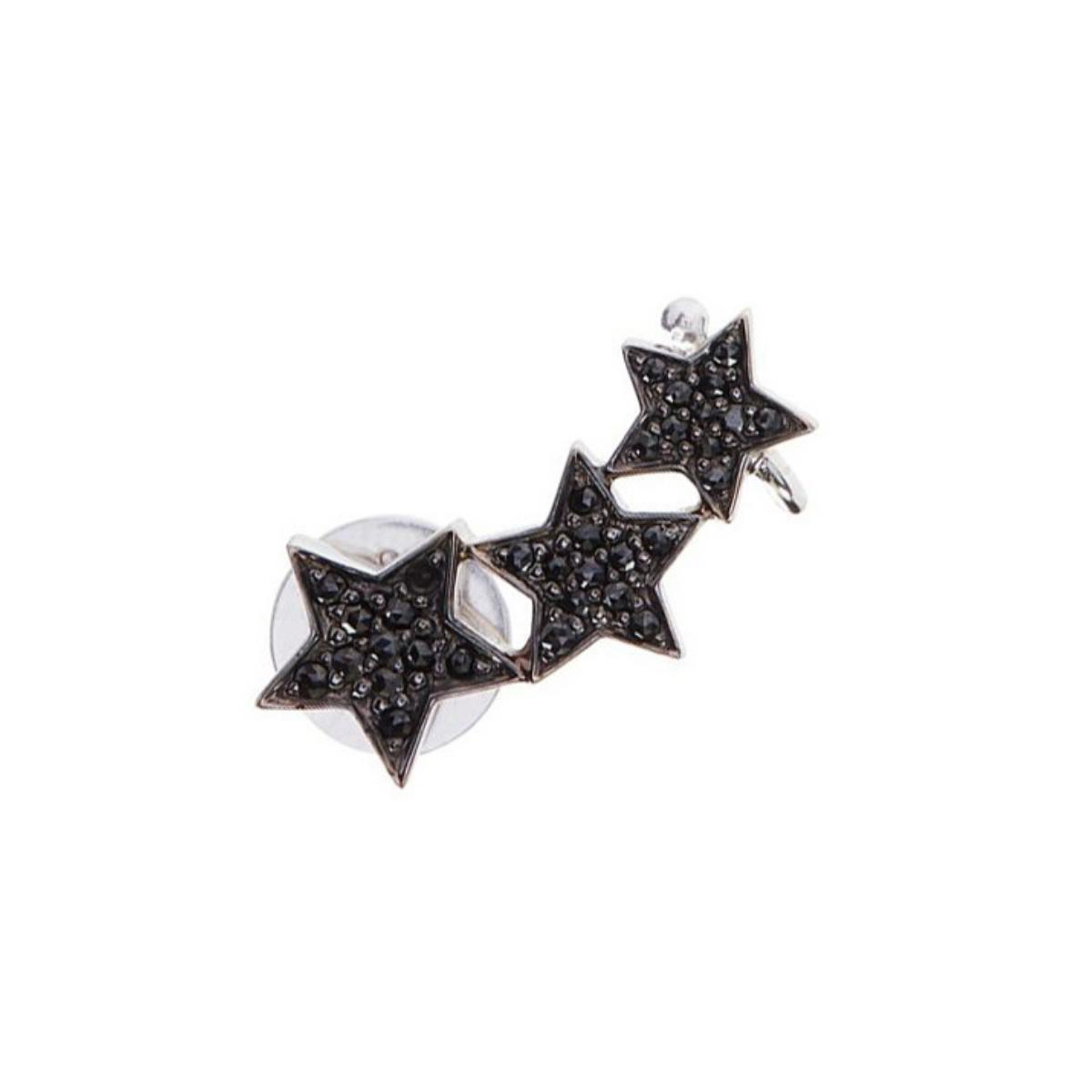 STASIA Triple Star Black Diamond Ear Cuff Single