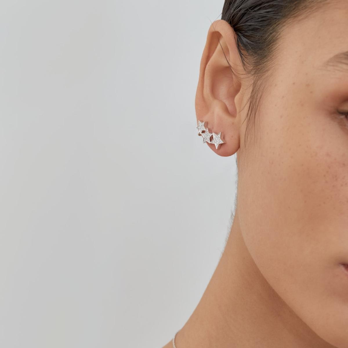 STASIA Triple Star Diamond Ear Cuff Single