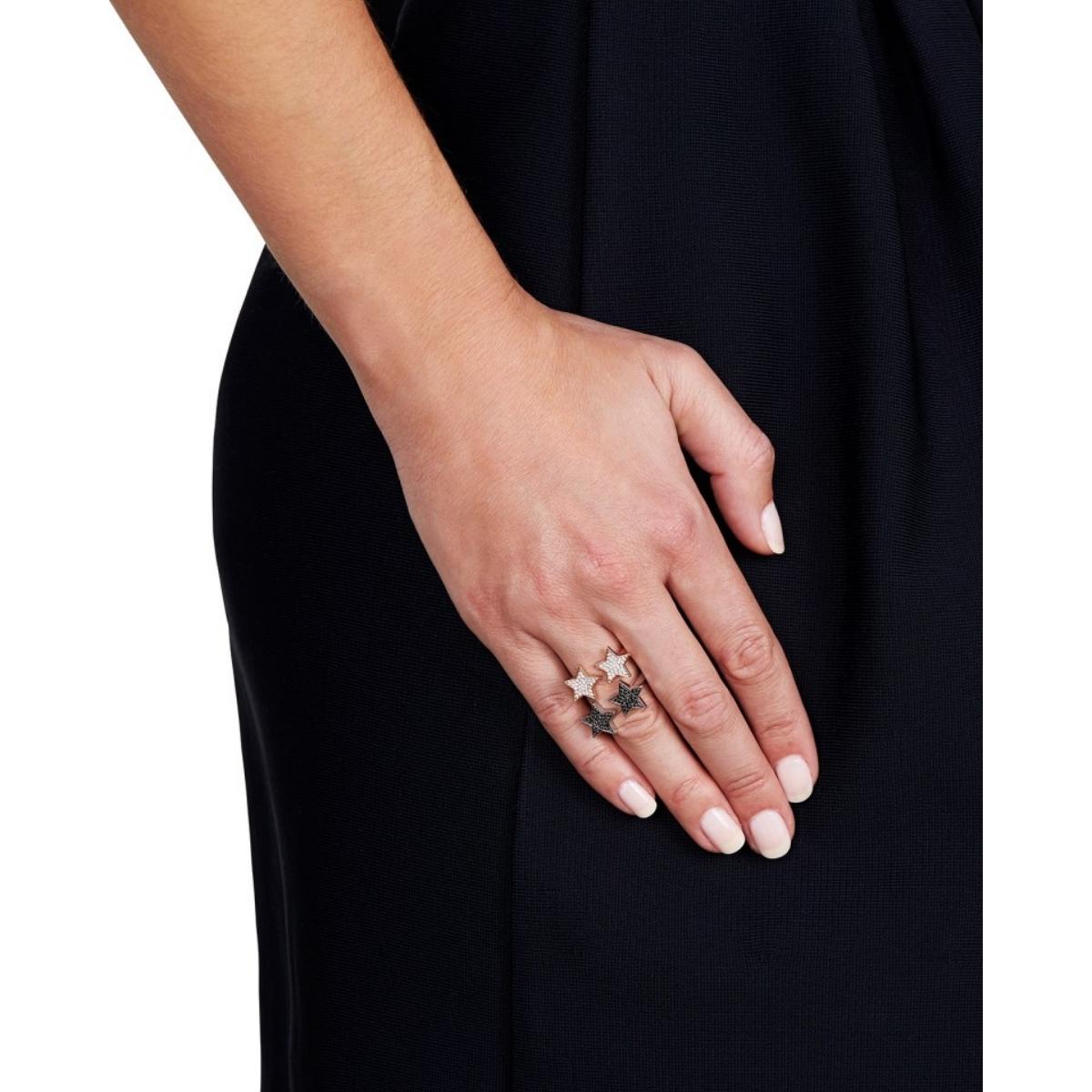 STASIA Two Star Black Diamond Ring