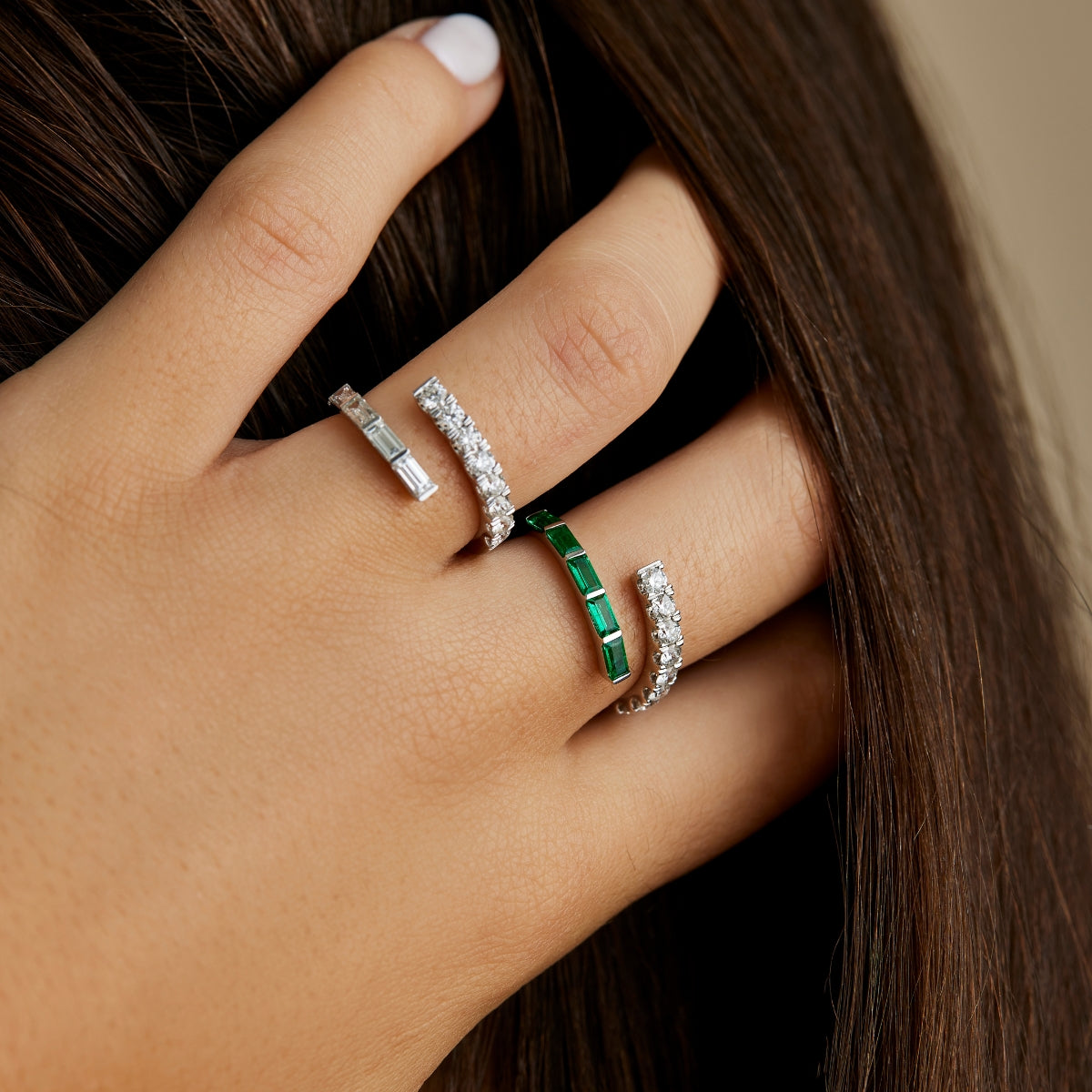 ECLIPSE Grande Baguette Emerald and Diamond Ring