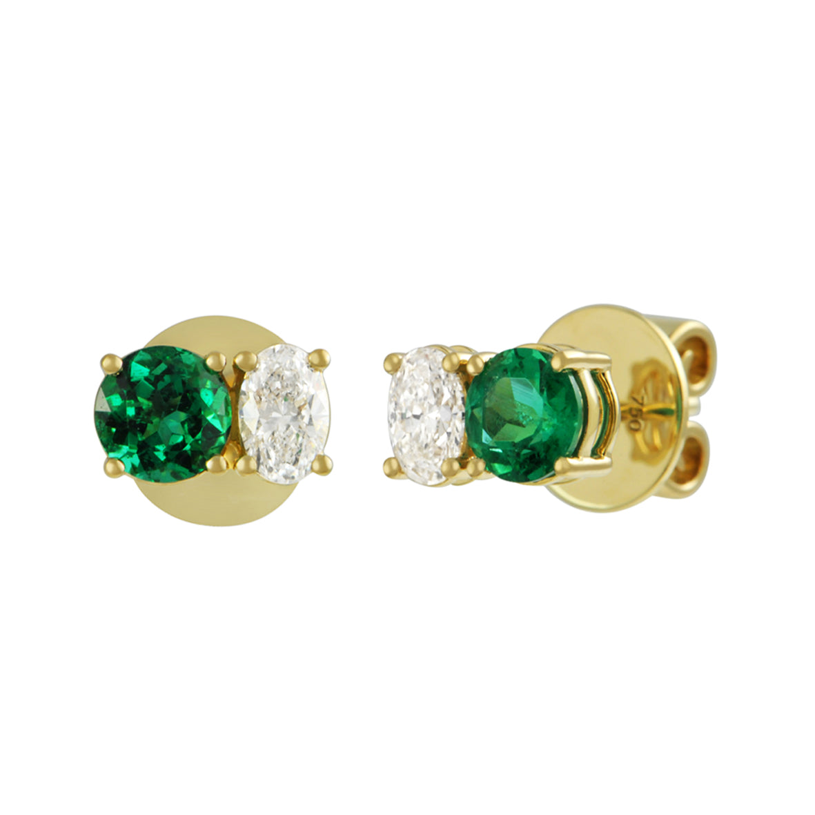 ELEVEN ELEVEN Diamond and Emerald Earrings Pair