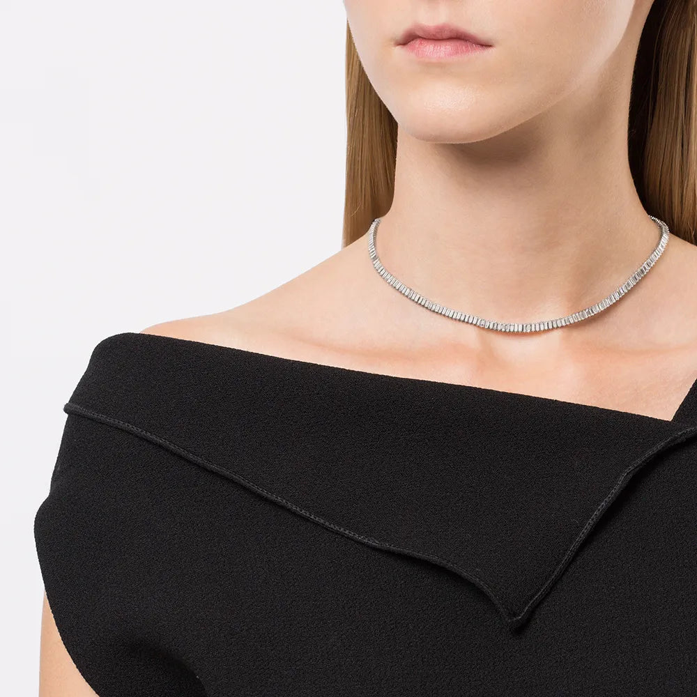 AURORA Baguette Diamond Tennis Necklace 6ct