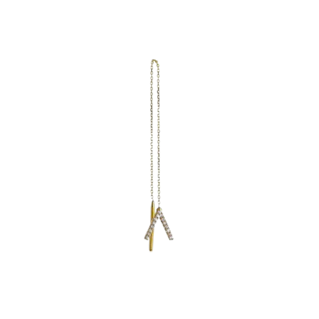 ID Initial Diamond Thread Earring Single