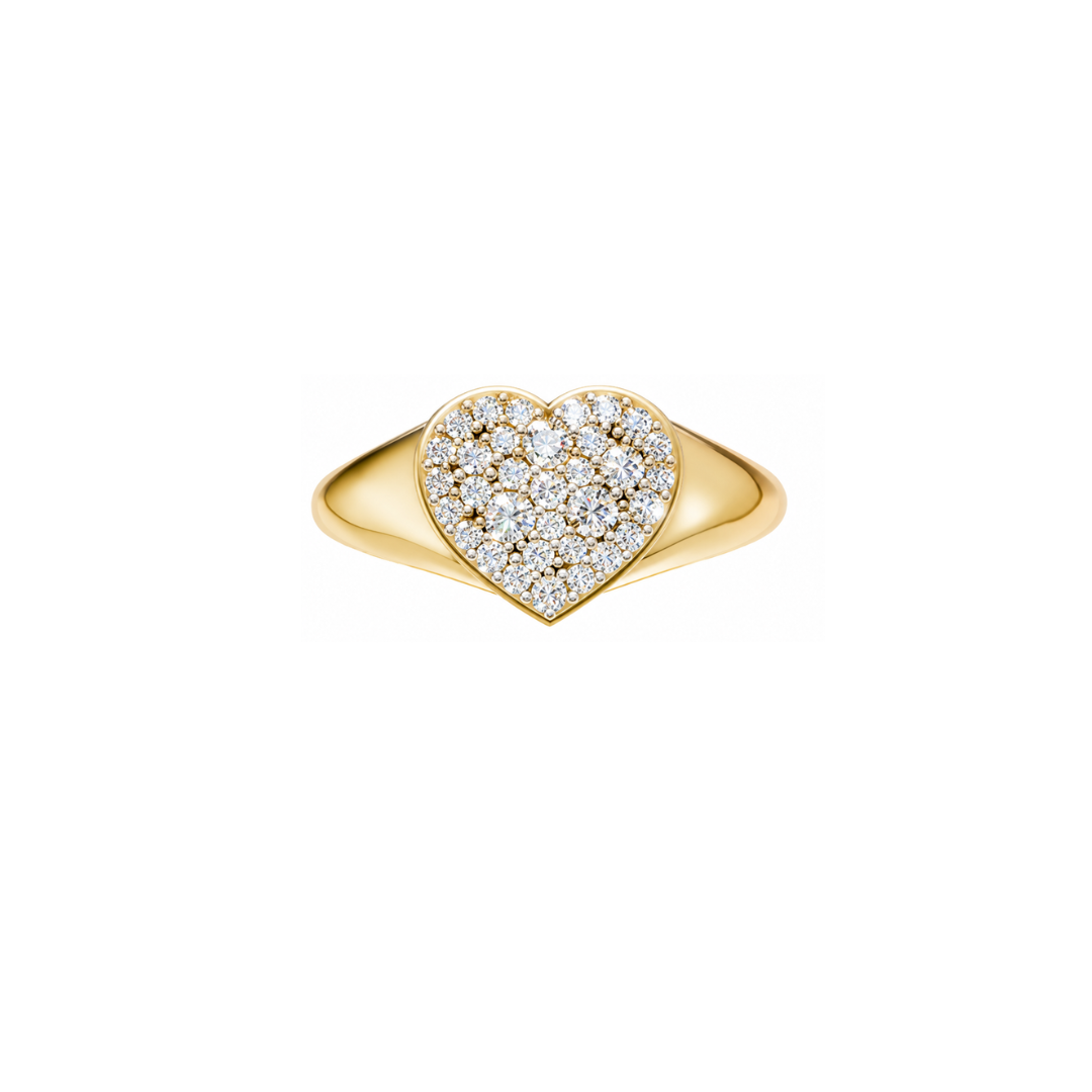 CAVIAR HEART Mini Diamond Ring