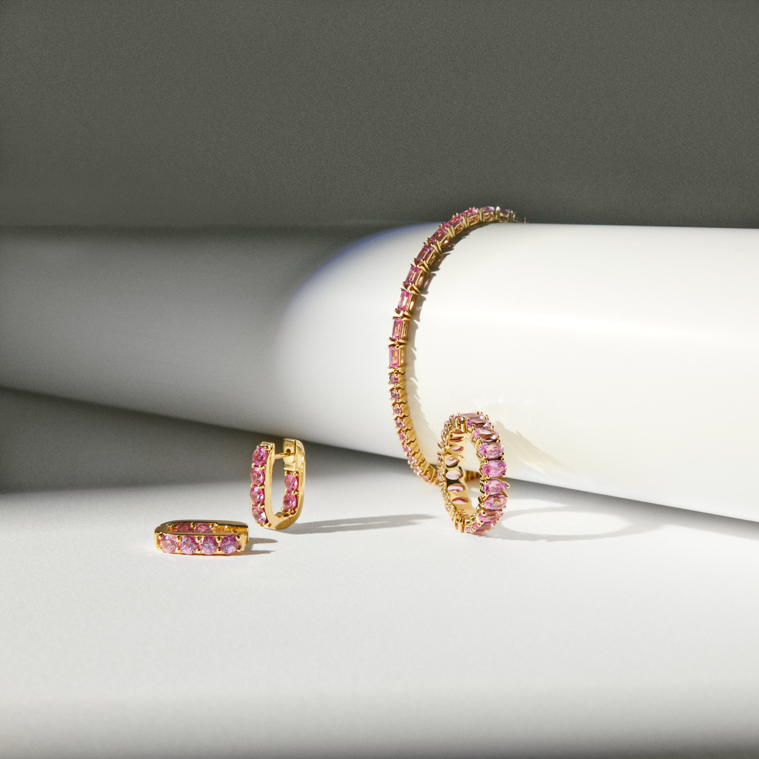 LINKA Grande Pink Sapphire Earrings Pair
