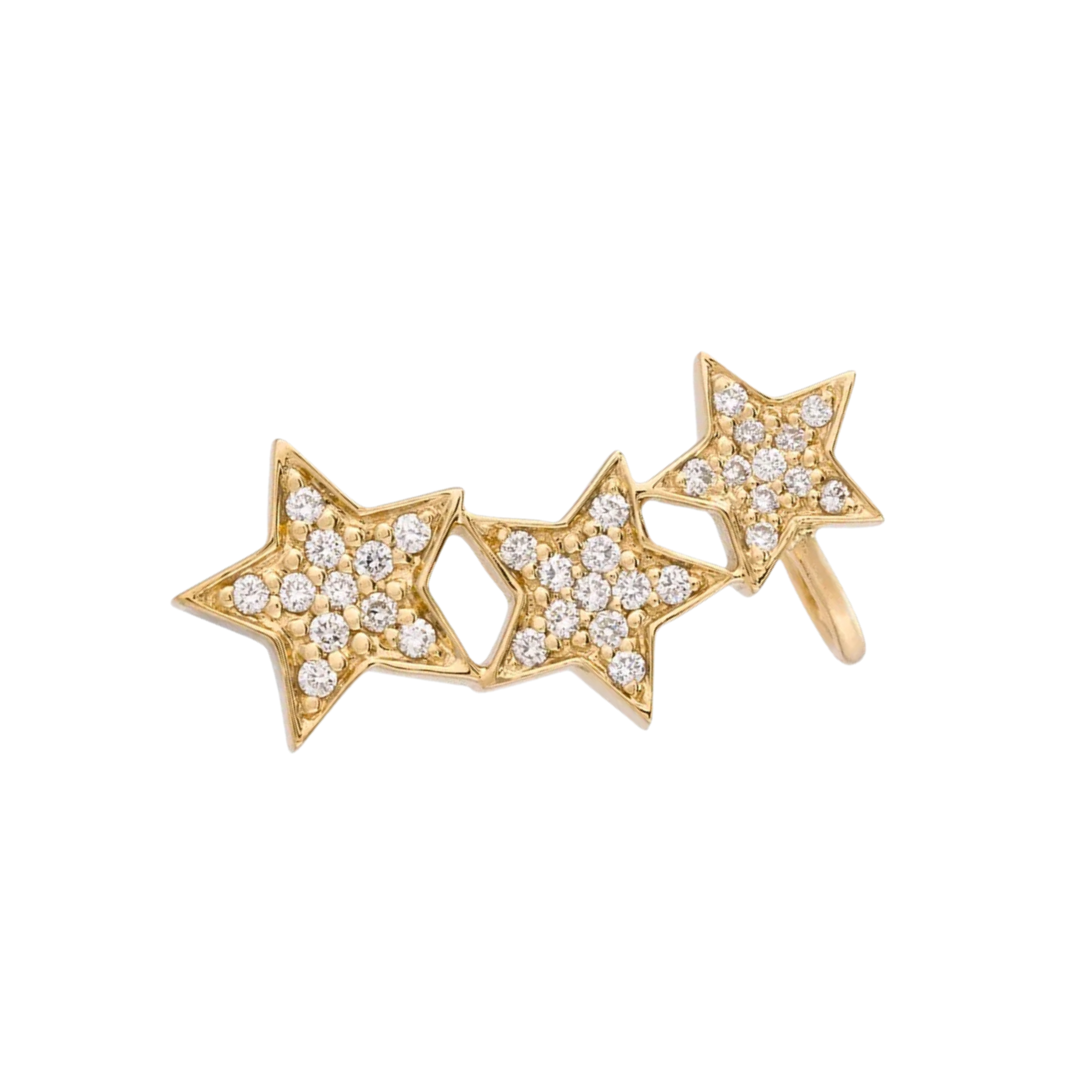 STASIA Triple Star Diamond Ear Cuff Single