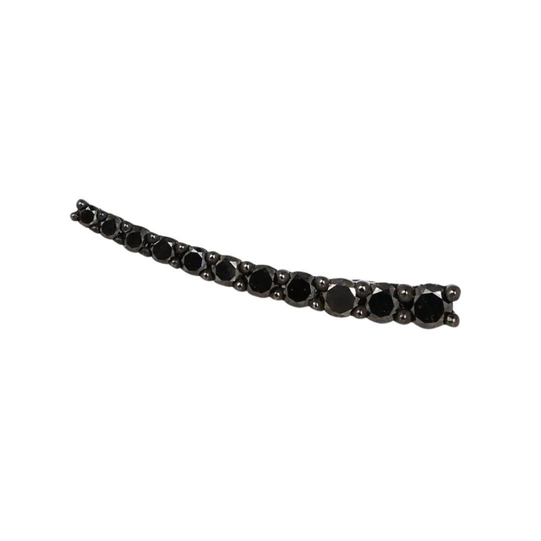 DASHA Superfine Black Diamond Ear Cuff Single