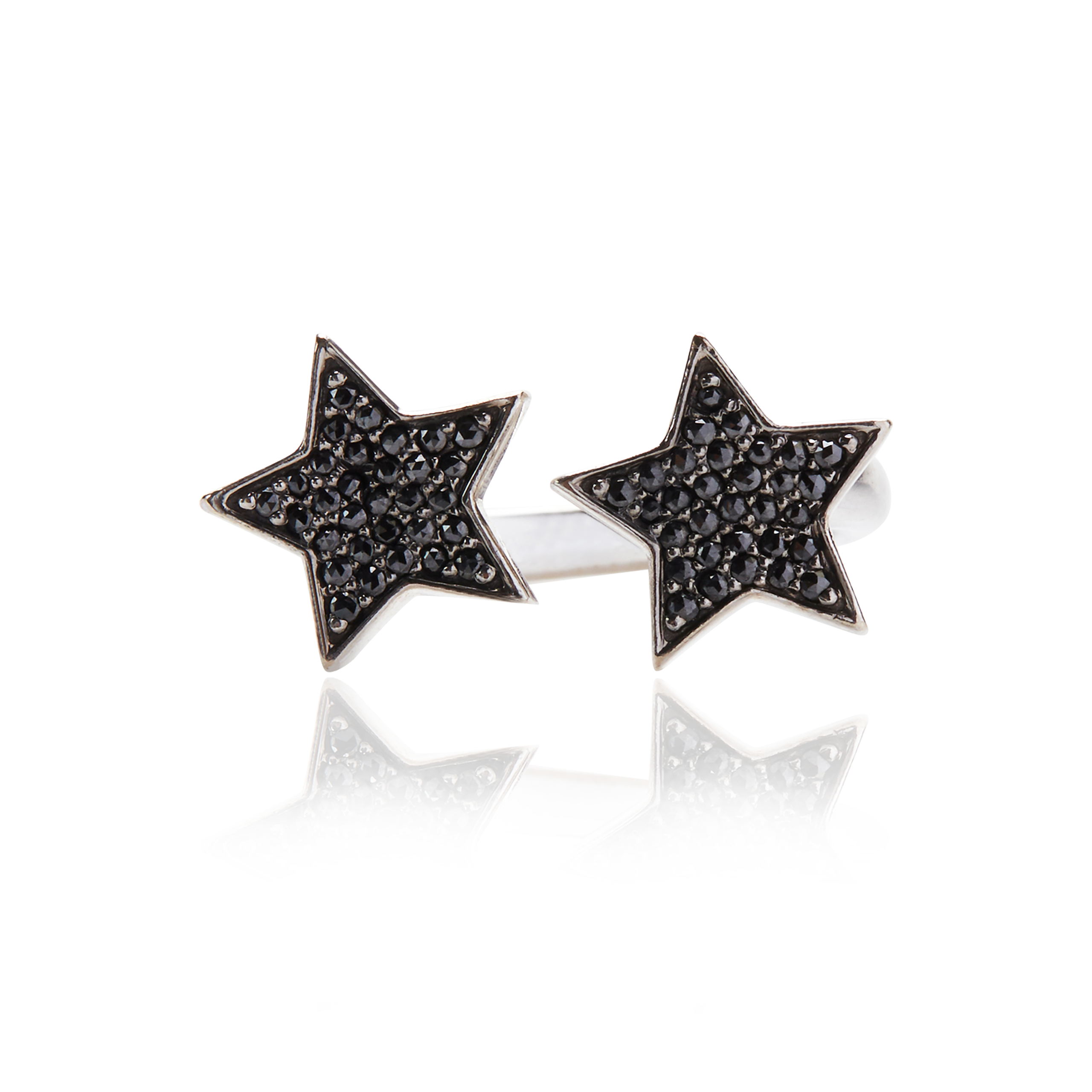 STASIA Two Star Black Diamond Ring