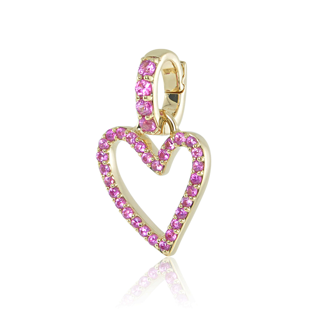 HEART Charm Pink Sapphire