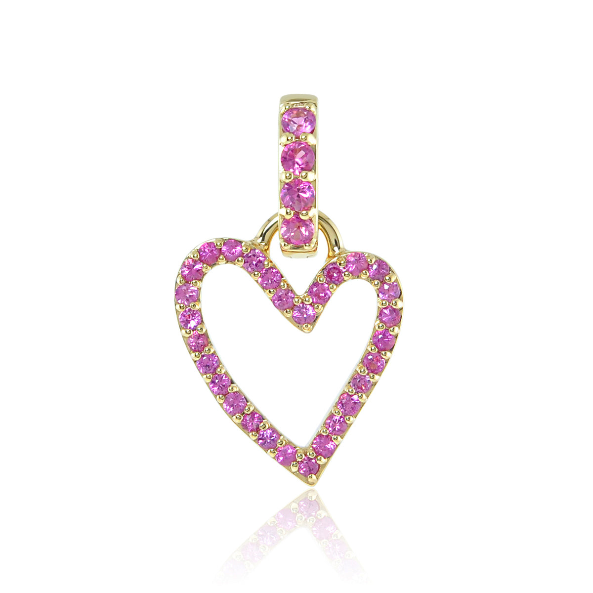 Pink Sapphire HEART Charm