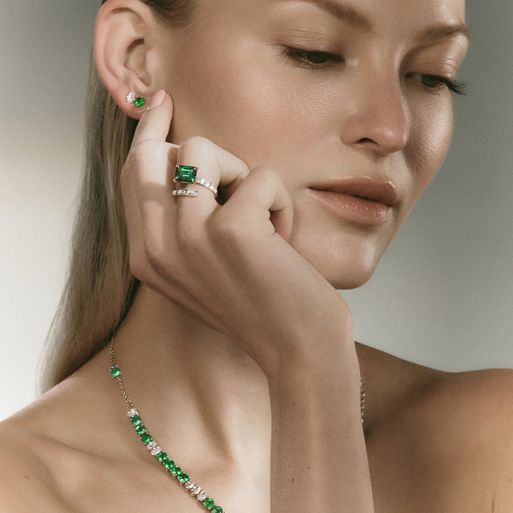 ECLIPSE Green Emerald &amp; Diamond Ring