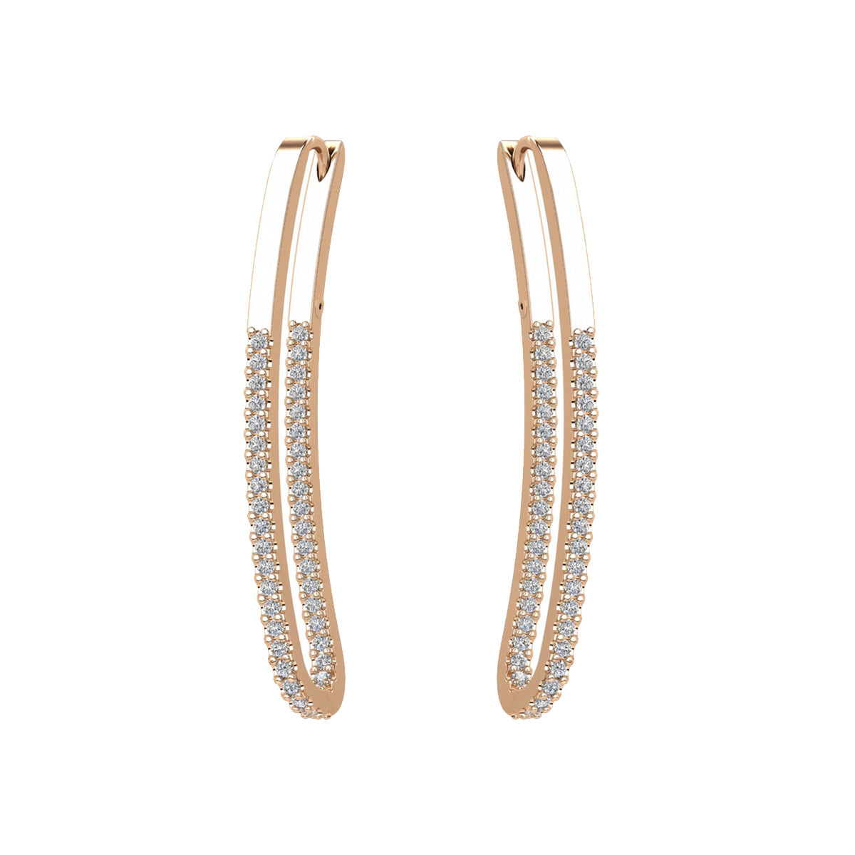 LUNA Diamond Hoop Earrings Pair