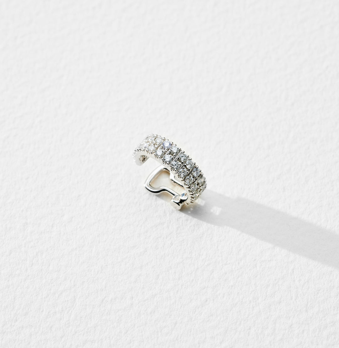 ELENA Double Row Diamond Ear Cuff Single