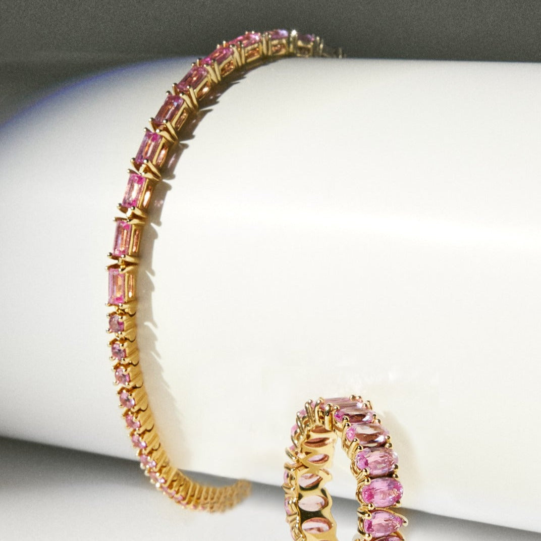 AMALFI Line Pink Sapphire Tennis Bracelet