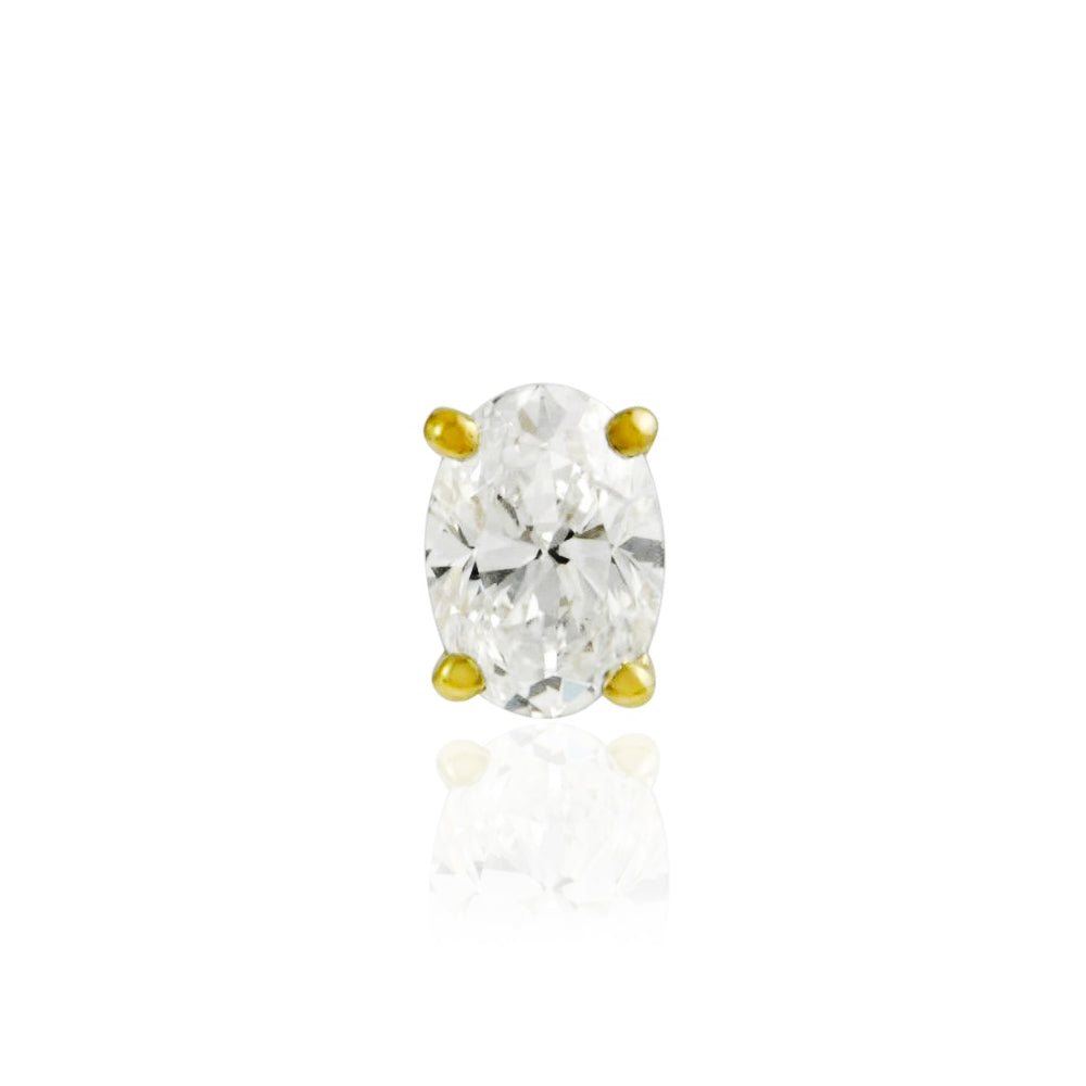 DASHA Oval Diamond Stud Earring Single