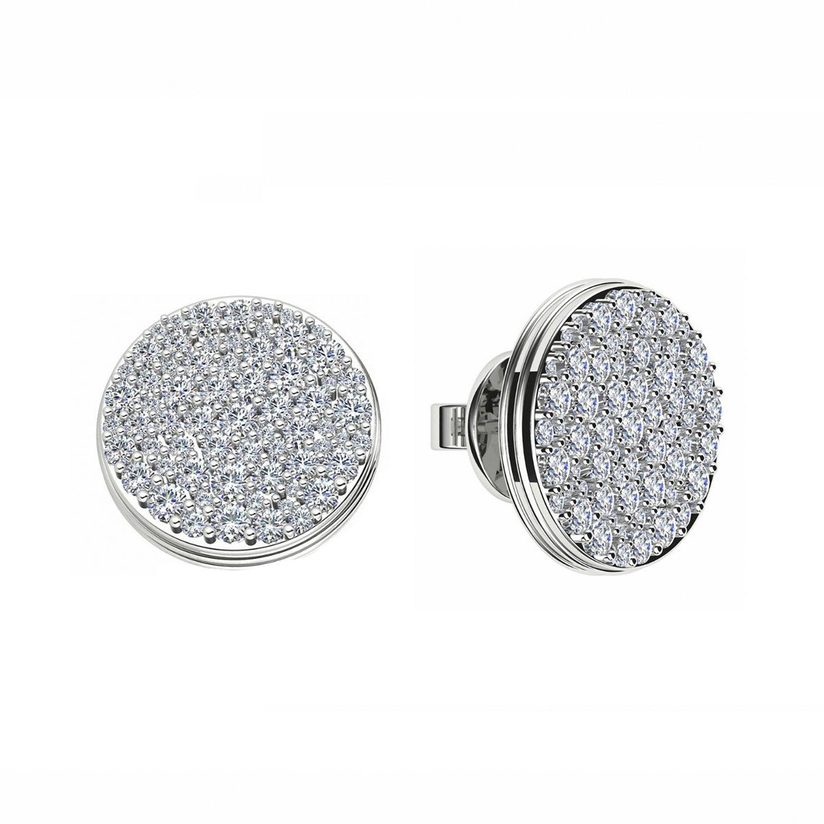 BLACK CAVIAR White Diamond Stud Earrings Pair