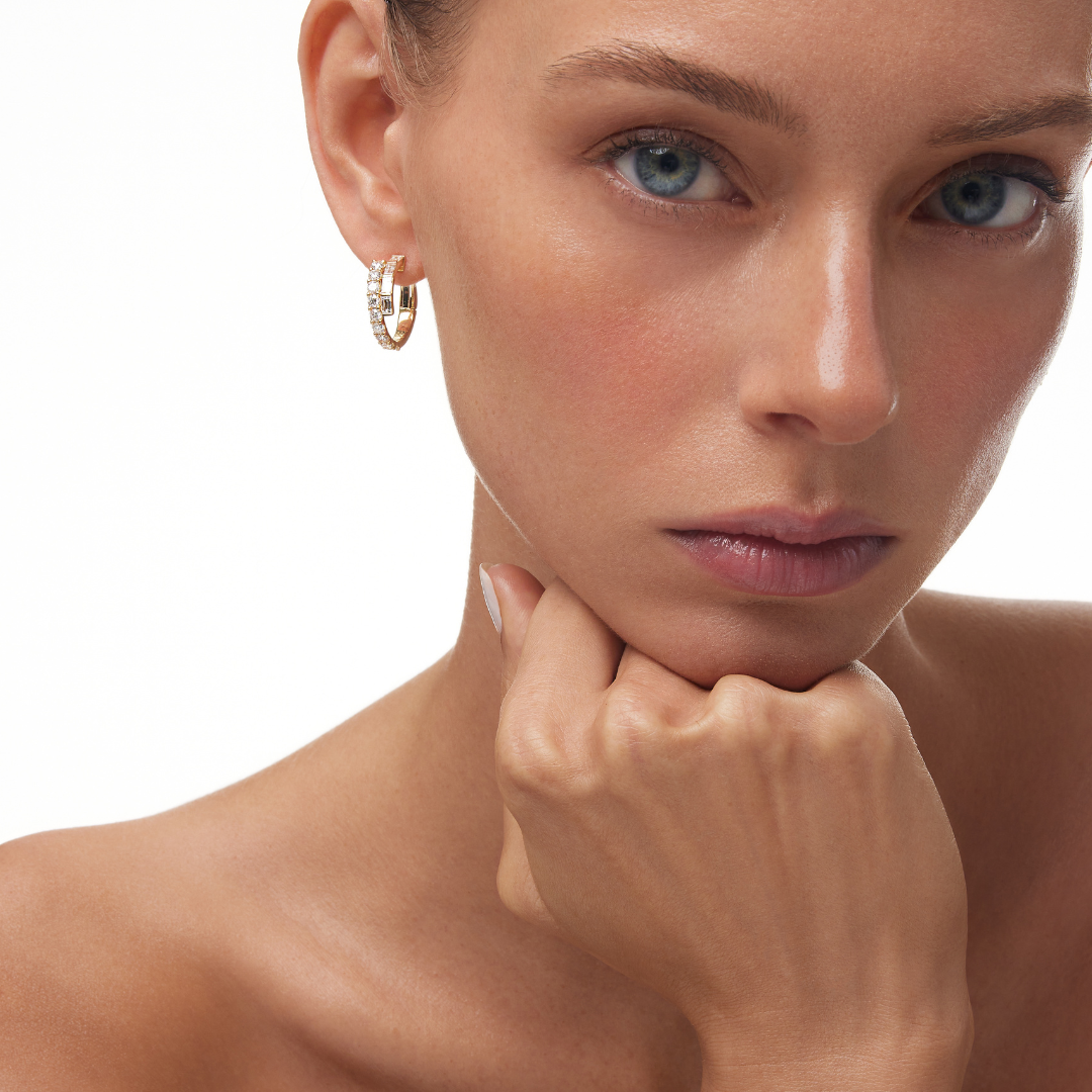 ECLIPSE Diamond Hoop Earrings Pair