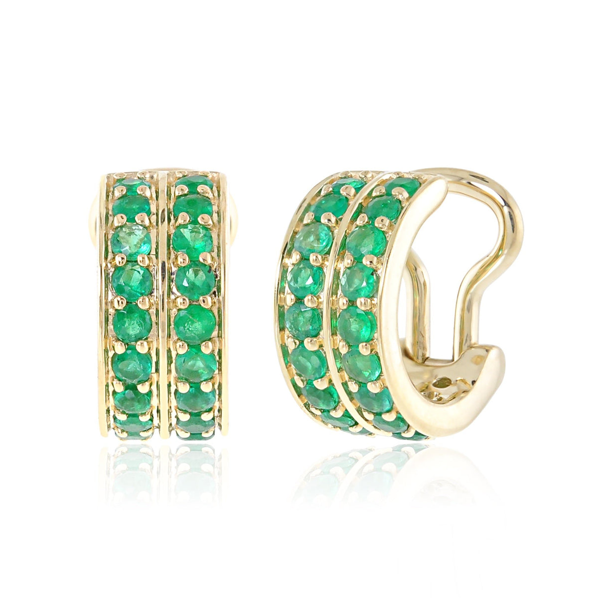 IRINA Double Row Emerald Ear Cuff Single