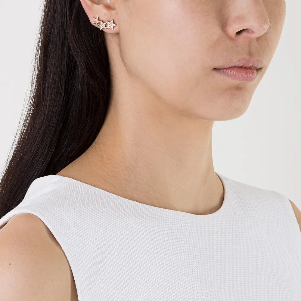 STASIA Triple Star Diamond Ear Cuff Single
