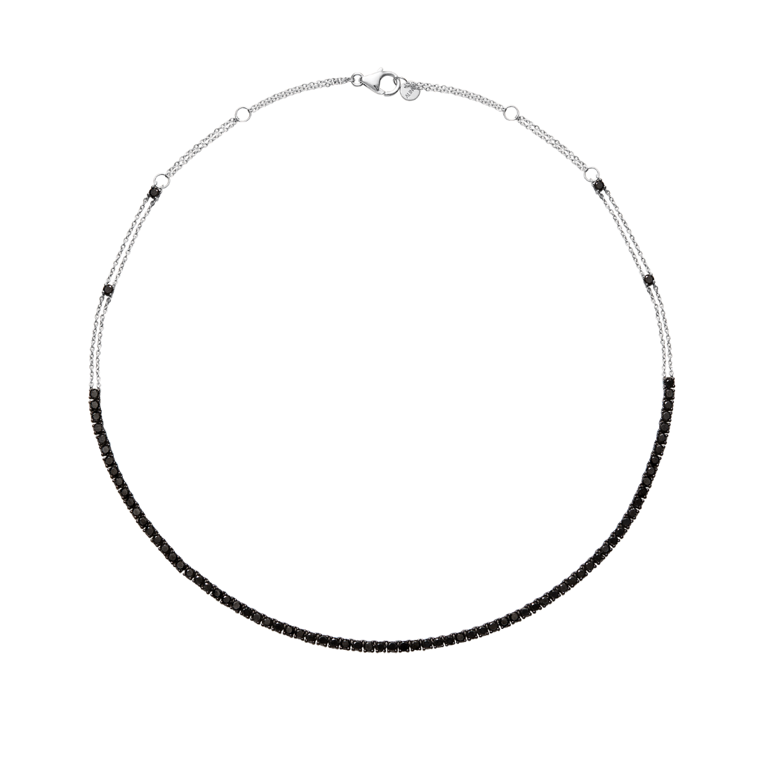 RIVIERA Black Diamond tennis necklace 11.7ct