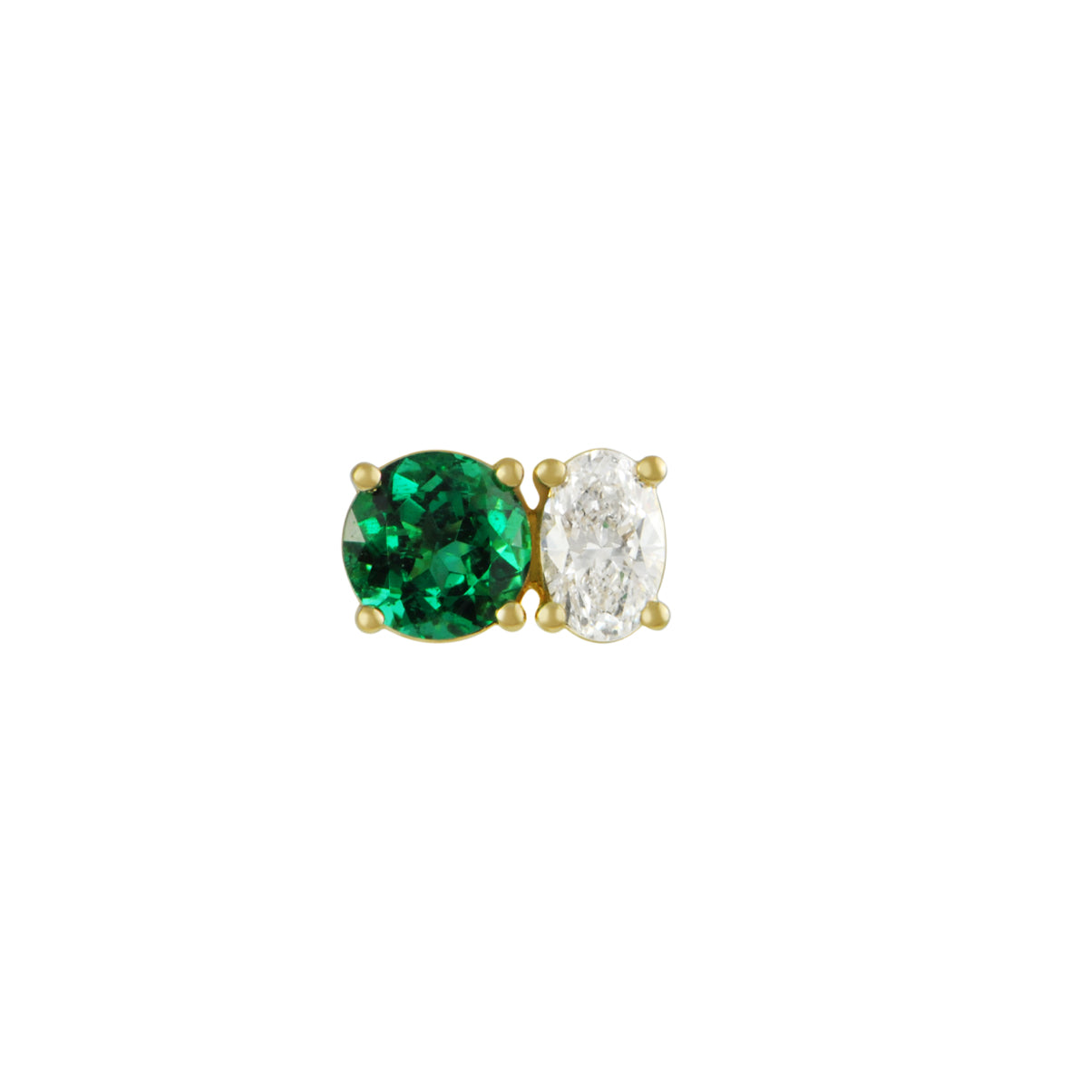 ELEVEN ELEVEN Diamond and Emerald Earrings Pair