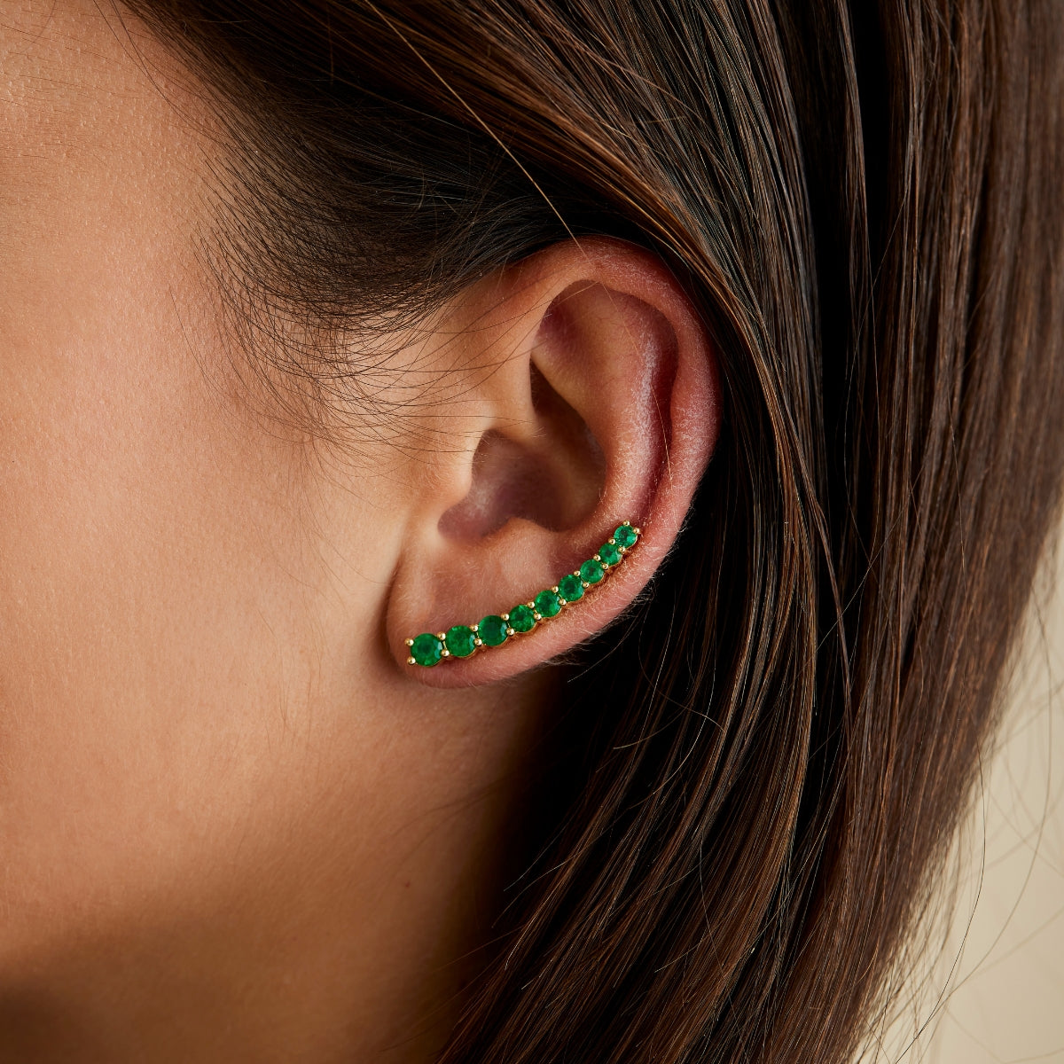 DASHA Emerald Large Ear Cuff