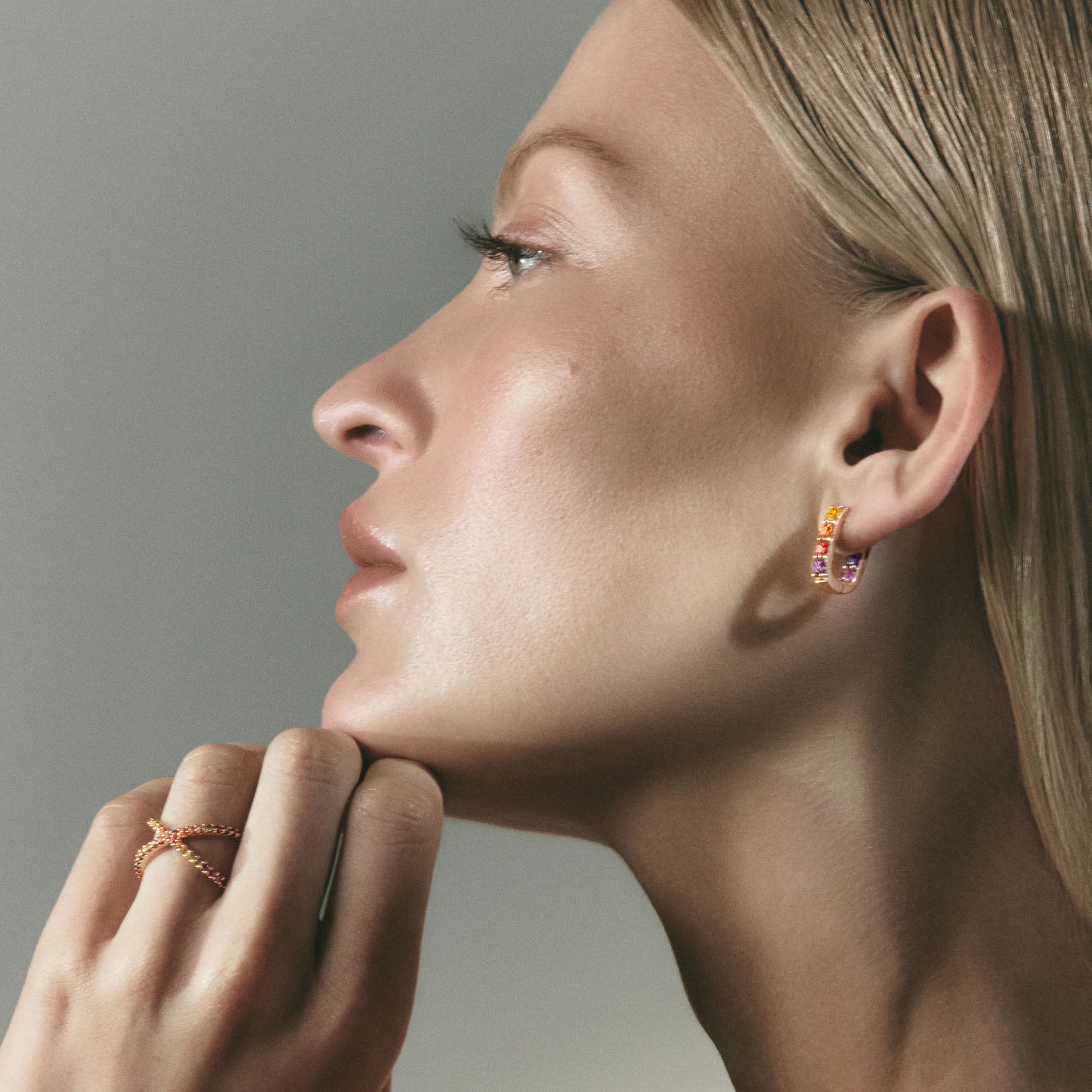 LINKA Grande Rainbow Sapphire Earrings Pair