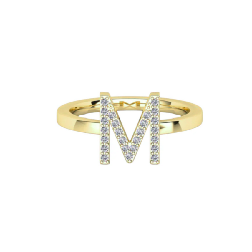 ID Initial Diamond Ring