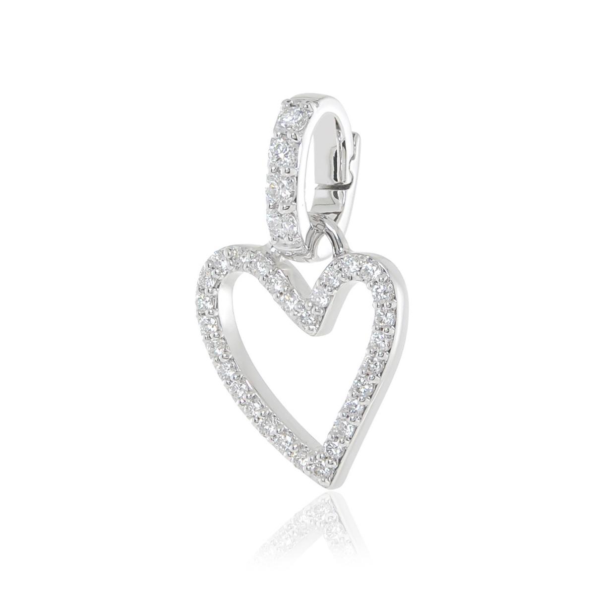 Heart Charm White Diamond