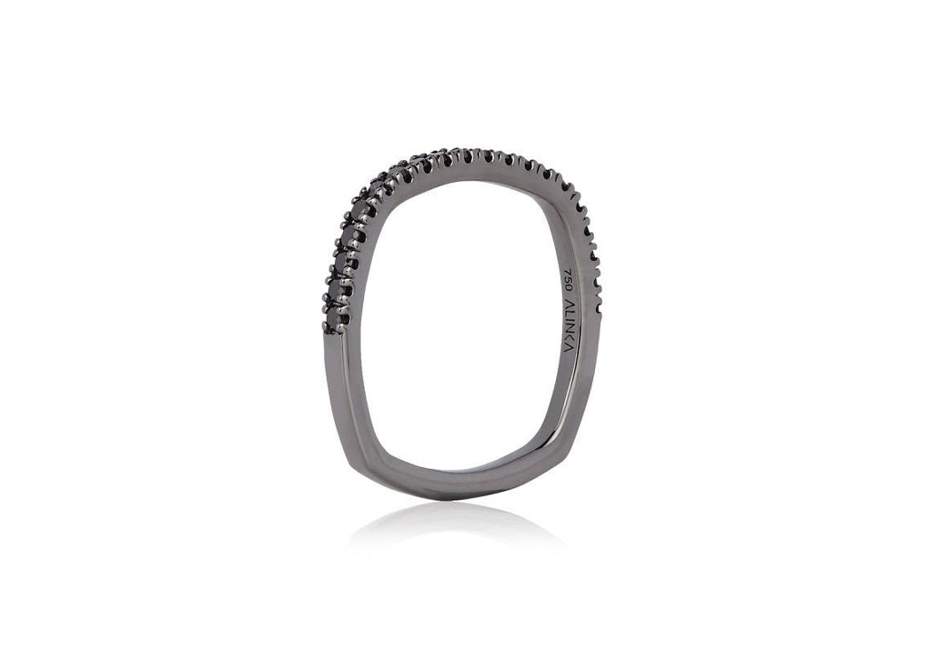 INFINITY Half Surround Black Diamond Ring